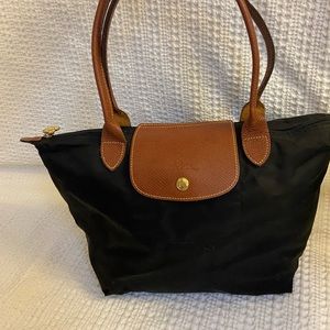 Black Longchamp Small Le Pliage Shoulder Tote